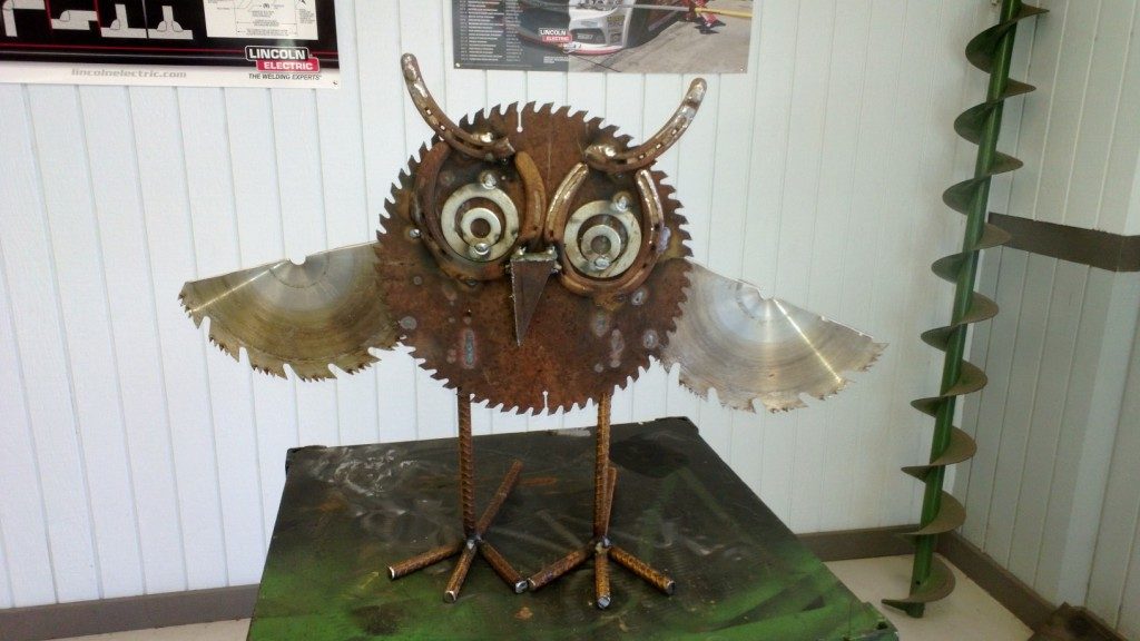 Student Welding Work - Metal Owl